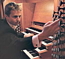 Jonathan Scott at the The Bridgewater Hall organ console